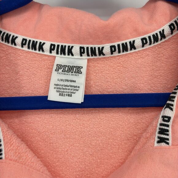 Victoria's Secret PINK Varsity Fleece Logo LargeQuarter Snap Mock Neck - Picture 2 of 8